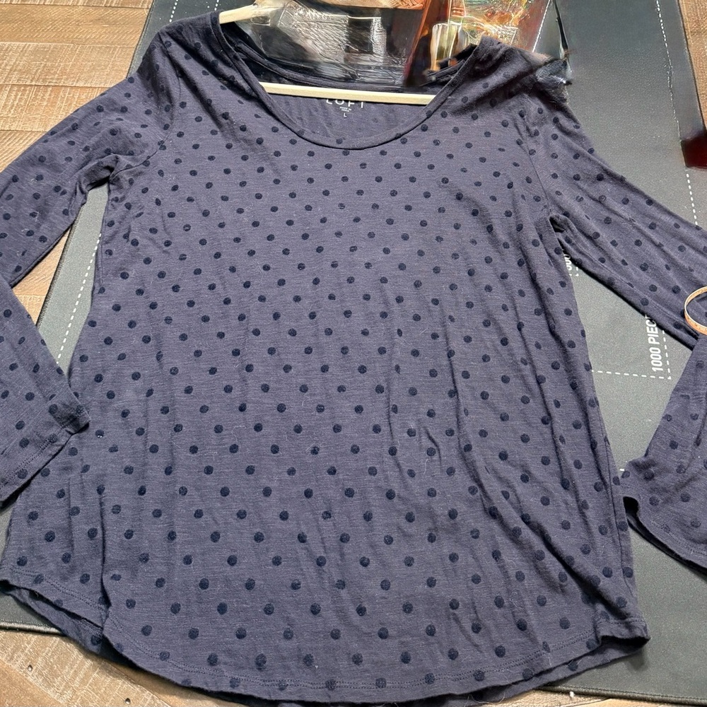 Loft Polka Dot Long Sleeve Top